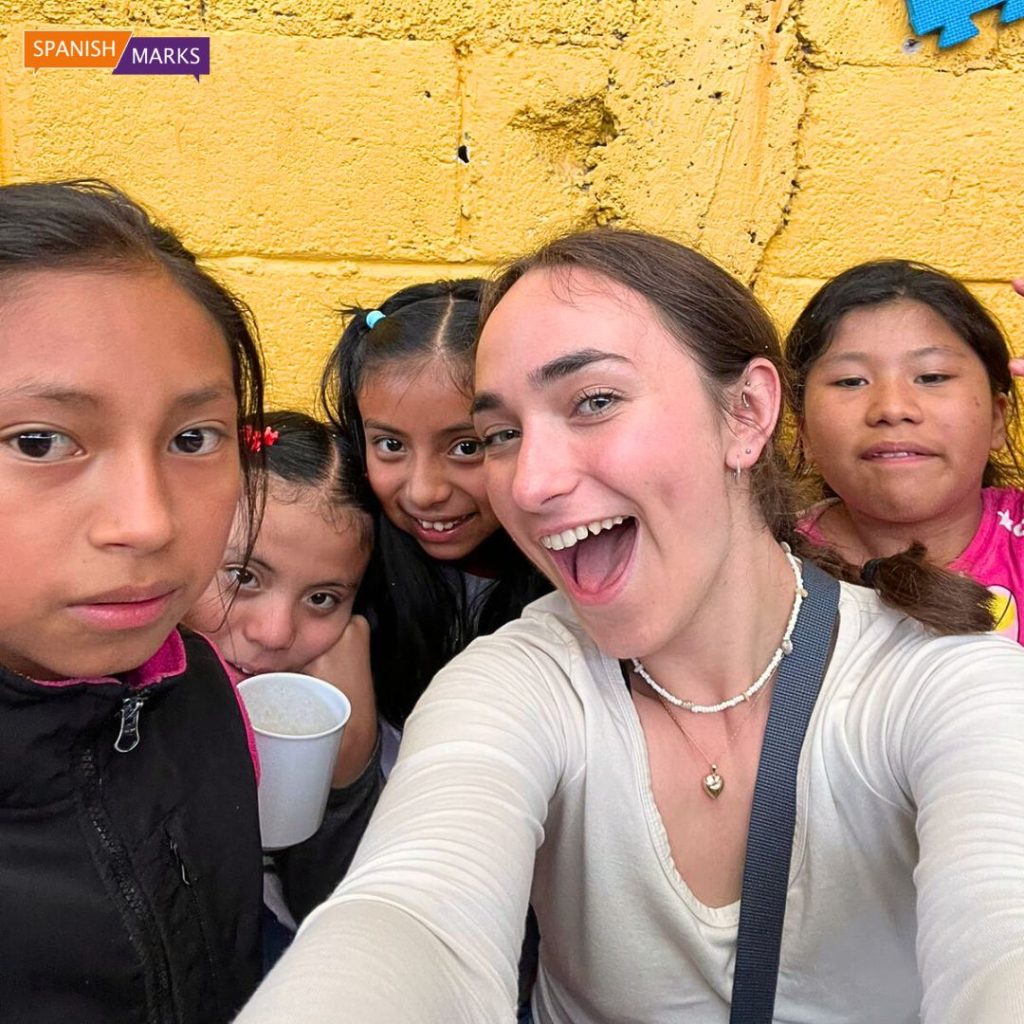 Volunteer with children